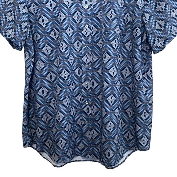 Panhandle Mens Size XXL Performance Button Up Shirt Short Sleeve Blue Multicolor - Picture 3 of 6